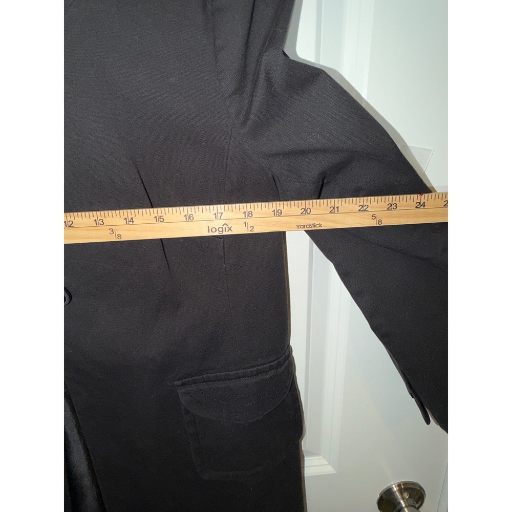 Apostrophe Black Collarless Button Front 3/4 Slee… - image 5